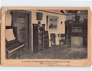 Postcard A Corner of Reception Room at Idlehurst Lodge, Hayward, Wisconsin