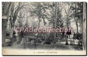 Old Postcard Argentan The Public Garden