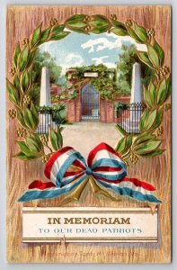 Patriotic In Memoriam To Our Dead Patriots Memorial Decoration Day Postcard J40