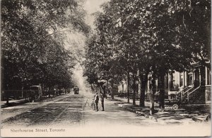 Toronto ON Shelbourne Street Children Bicycle Trolley Valentine Postcard G85