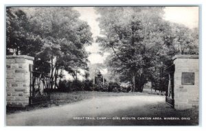 MINERVA, OH Ohio ~ Girl Scout CAMP GREAT TRAIL Canton Area c1940s Postcard