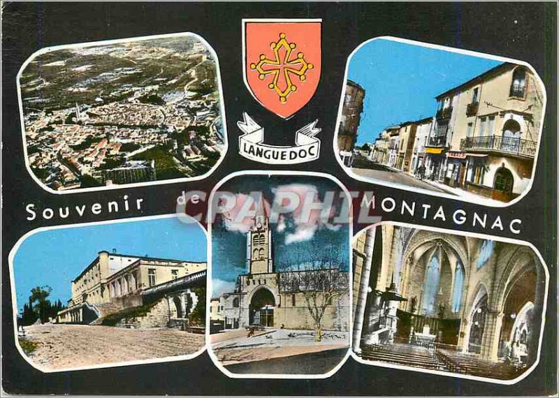 Postcard Modern Montagnac (Herault) Aerial view