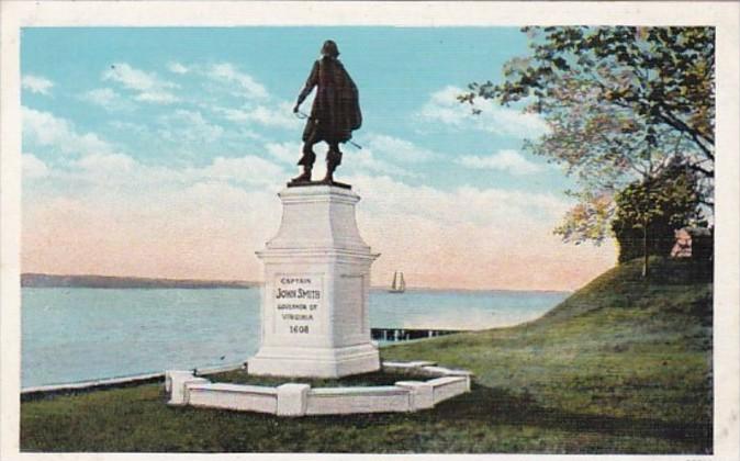 Virginia Jamestown Island Captain John Smith Statue Curteich