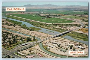 c1950's Aerial View Of Arizona Inspection Station Borders Yuma Arizona Postcard