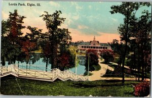 View of Lords Park, Elin IL c1912 Vintage Postcard C44