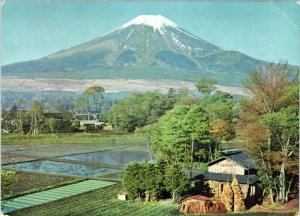 Postcard Japan Air Lines advert Mt. Fuji posted 1964 Honolulu