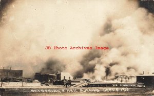 AR, Hot Springs, Arkansas, RPPC, City Burning, 1913, Stone Cipher Photo