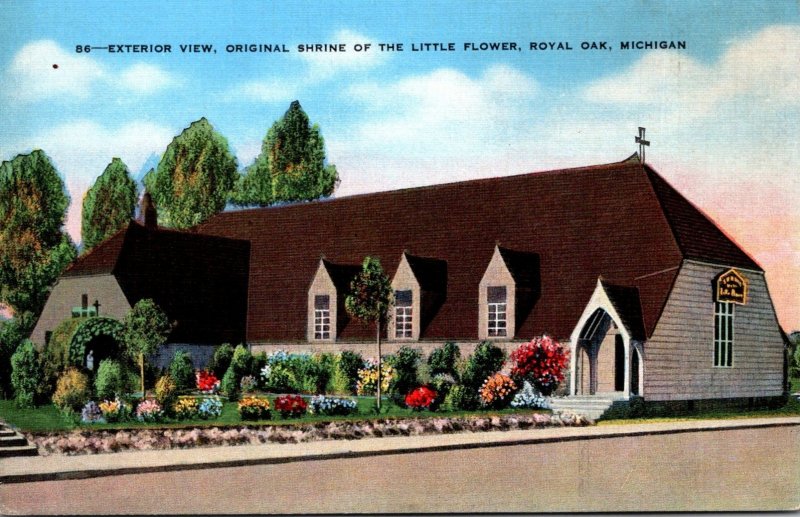 Michigan Royal Oak Shrine Of The Little Flower Exterior View 1942