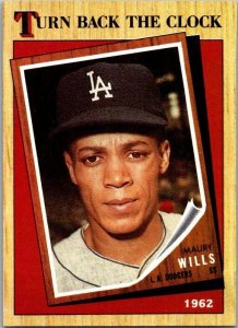 1987 Topps Baseball Card Maury Wills Los Angeles Dodgers sk19026
