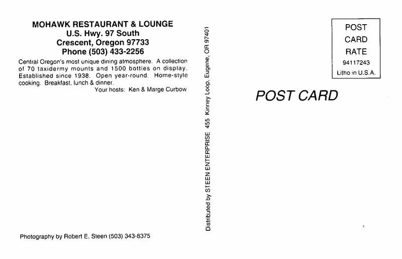 Postcard RESTAURANT SCENE Crescent Oregon OR AU0108