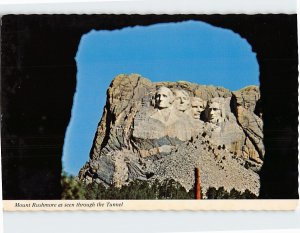 Postcard Mount Rushmore as seen through the Tunnel Black Hills South Dakota USA