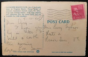 Vintage Postcard 1954 The Cavalier Beach Club, Virginia Beach, Virginia (VA)