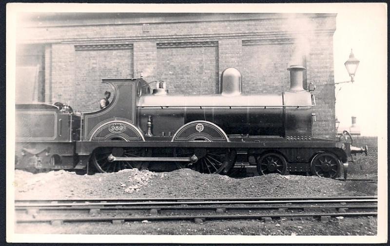 LONDON NORTHWESTERN Railroad Locomotive #989 RPPC unused