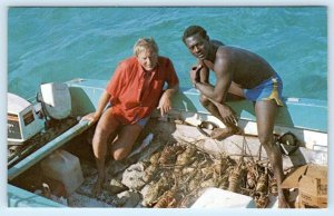 HALLAN ROLLE Diving Guide EXUMA, BAHAMAS Little Farmers Cay 1960s-70s Postcard