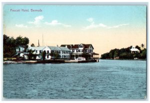 c1910 Frascali Hotel Bermuda River Boat Landing Unposted Antique Postcard