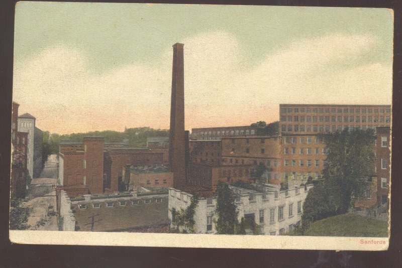 AMSTERDAM NEW YORK NY SAMFORDS FACTORY 1908 POSTAGE DUE STAMP POSTCARD