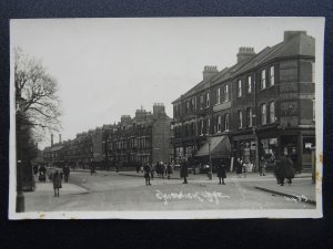 London CHISWICK LANE Animated Street Scene Shows MANOR STORES - Old RP Postcard