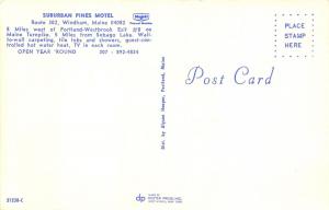 Windham Maine 1950-60s Postcard Suburban Pines Motel 