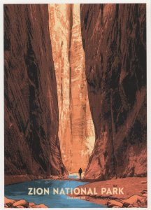 Tourist at Zion National Park Caves Utah Emerald Pools USA Postcard