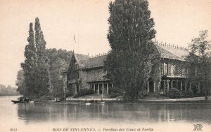 Vintage Postcard 1910's Bois De Vincennes Pavillion des Eaux et Forets Paris FR