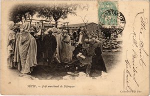 PC JUDAICA, SÉTIF, JUIF MARCHAND DE DÉFROQUES, Vintage Postcard (b44881)