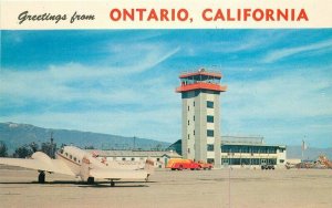 Airport plane Ontario California 1950s postcard non postcard back 20-5448