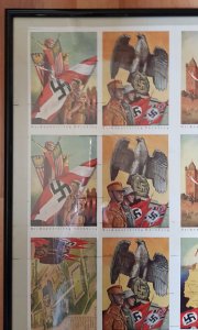 THIRD 3RD REICH COMPLETE UNCUT SHEET 15 ORIGINAL POSTCARDS NUREMBERG RALLY 1939