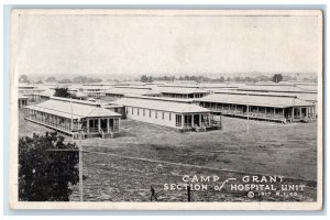 c1917 Section Hospital Unit Army Camp Grant Rockford Illinois Vintage Postcard