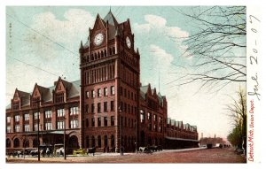 Postcard MI Detroit Union Depot