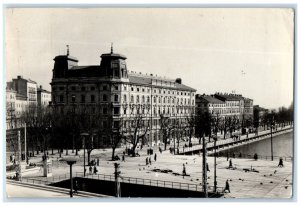 1957 View of Buildings Road River Rijeka Croatia RPPC Photo Postcard