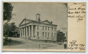 Court House Water Wagon Newton New Jersey 1905 postcard