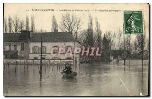 Postcard Old St Maur Creteil Floods From January 1910 Villa Schaken submerged