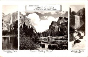 RPPC, CA California  CAMP CURRY Yosemite National Park Scenes  ca1940's Postcard