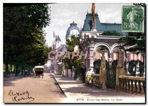 Old Postcard Evian les Bains Le Quai