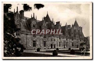Josselin Old Postcard interior Facade of the castle overlooking alc our d & #...