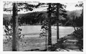 San Bernardino Mountains California view of Lake Gregory vintage pc Z51249