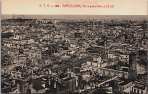 Spain Barcelona Vista Panoramica Vintage Postcard C169