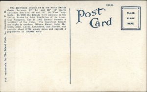 Hawaii Hawaiian Islands MAP c1915 Postcard