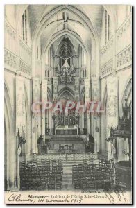 Old Postcard Alencon Interior of the Church of St. Leonard