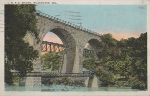 Postcard B & O Bridge Wilmington DE Delaware