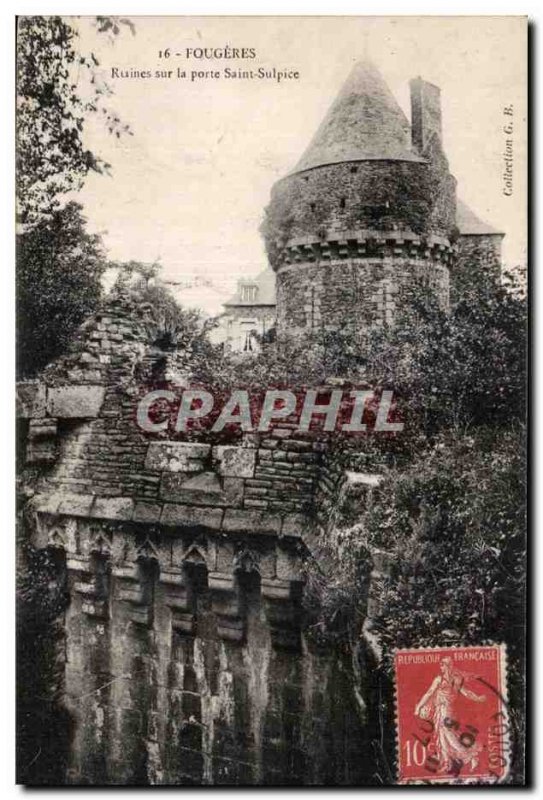 Postcard Ancient Ruins Fougeres on the Porte Saint Sulpice