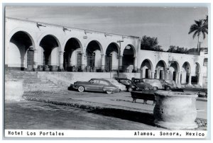 Alamos Sonora Mexico Postcard Hotel Los Portales 1955 Unposted RPPC Photo