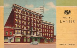 Vintage Postcard 1943 Hotel Lanier Historical Landmark Building Macon Georgia GA