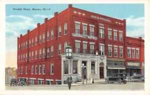 Marion Illinois Goodall Hotel Street View Antique Postcard K105985 