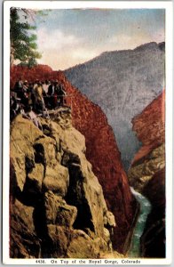 CO-Colorado, On Top Of The Royal Gorge, Gigantic Slit, Rocky Mountains, Postcard