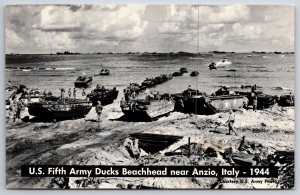 US Fifth Army Ducks Beachhead Anzio Italy 1944 UNP Unused Chrome Postcard C16