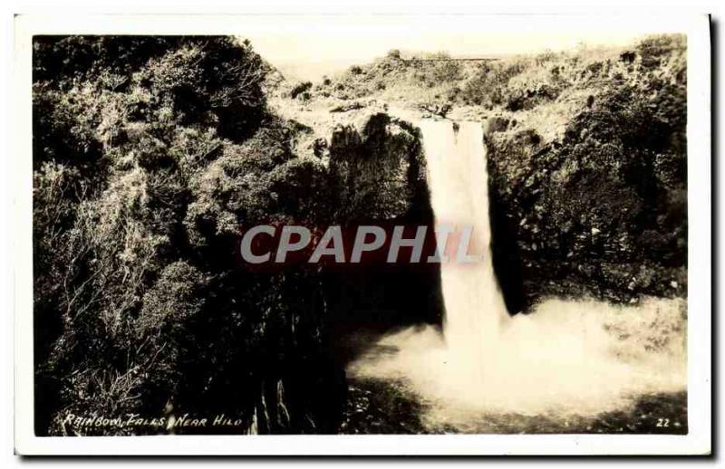 Old Postcard Rainbom Falls Near Hilo Hawaii