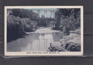 ILLINOIS, SAVANNA, SCENE ALONG PLUM CREEK, c1930 ppc., unused.