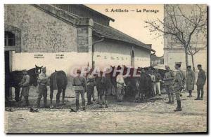 Old Postcard Horse Riding Equestrian Artillery Army's grooming