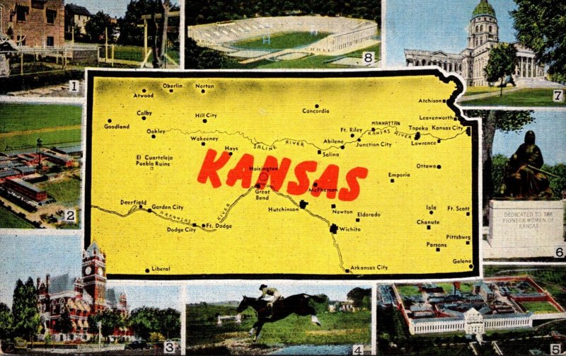 Kansas Map With Multi Views